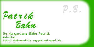 patrik bahn business card